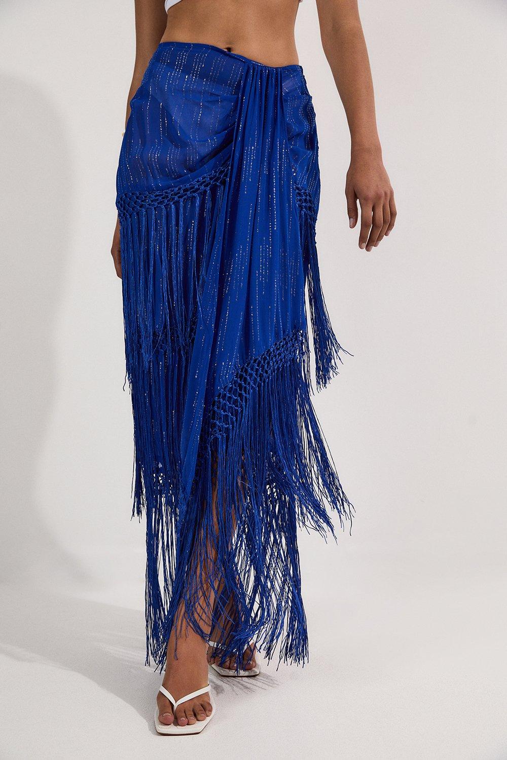 【COLOR iN ID】Top Two Way Eyelet Skirt Beach Cotton Eyelet Maxi Skirt And Top Two-Piece | Karen Millen