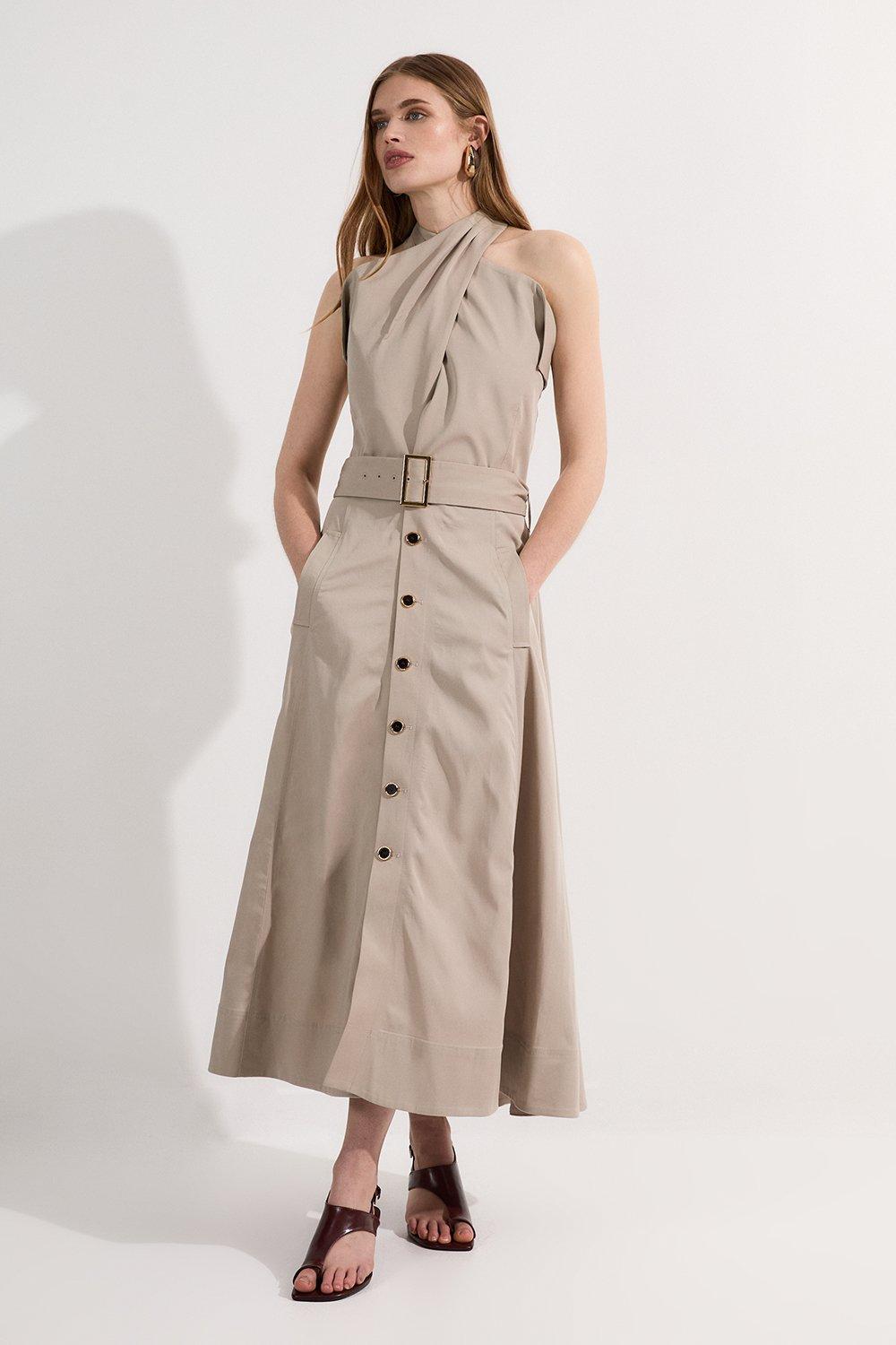 Viscose Floral Border Shirt Maxi Dress | Karen Millen
