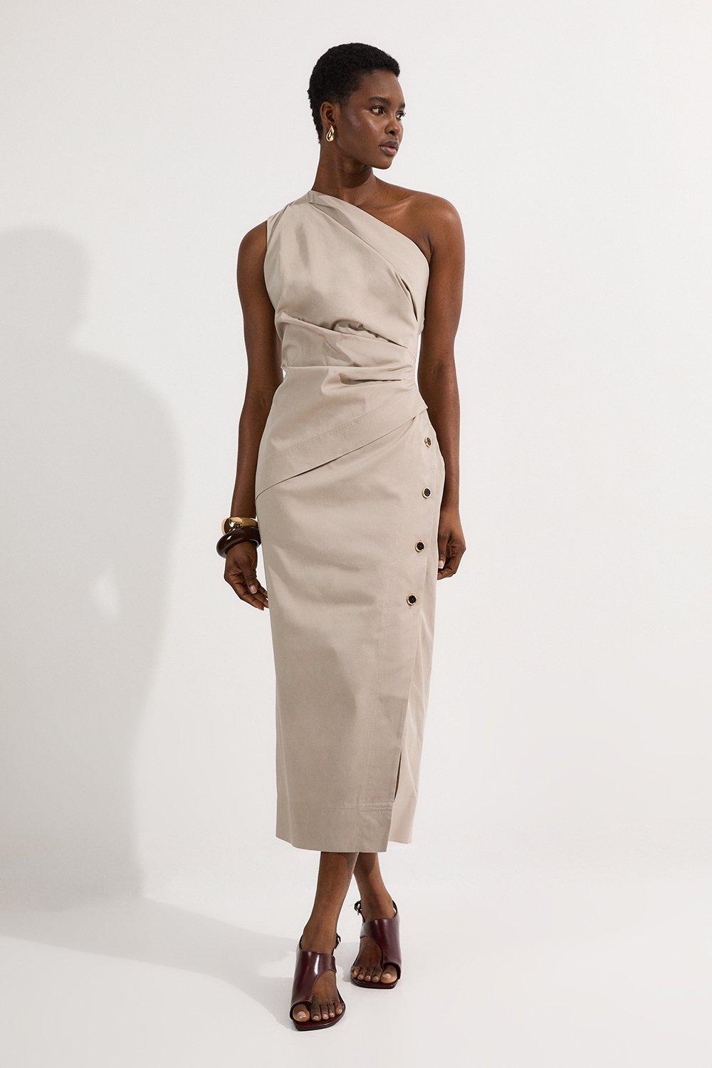 Tailored Crepe Mono Floral Bow Detail Midi Dress | Karen Millen