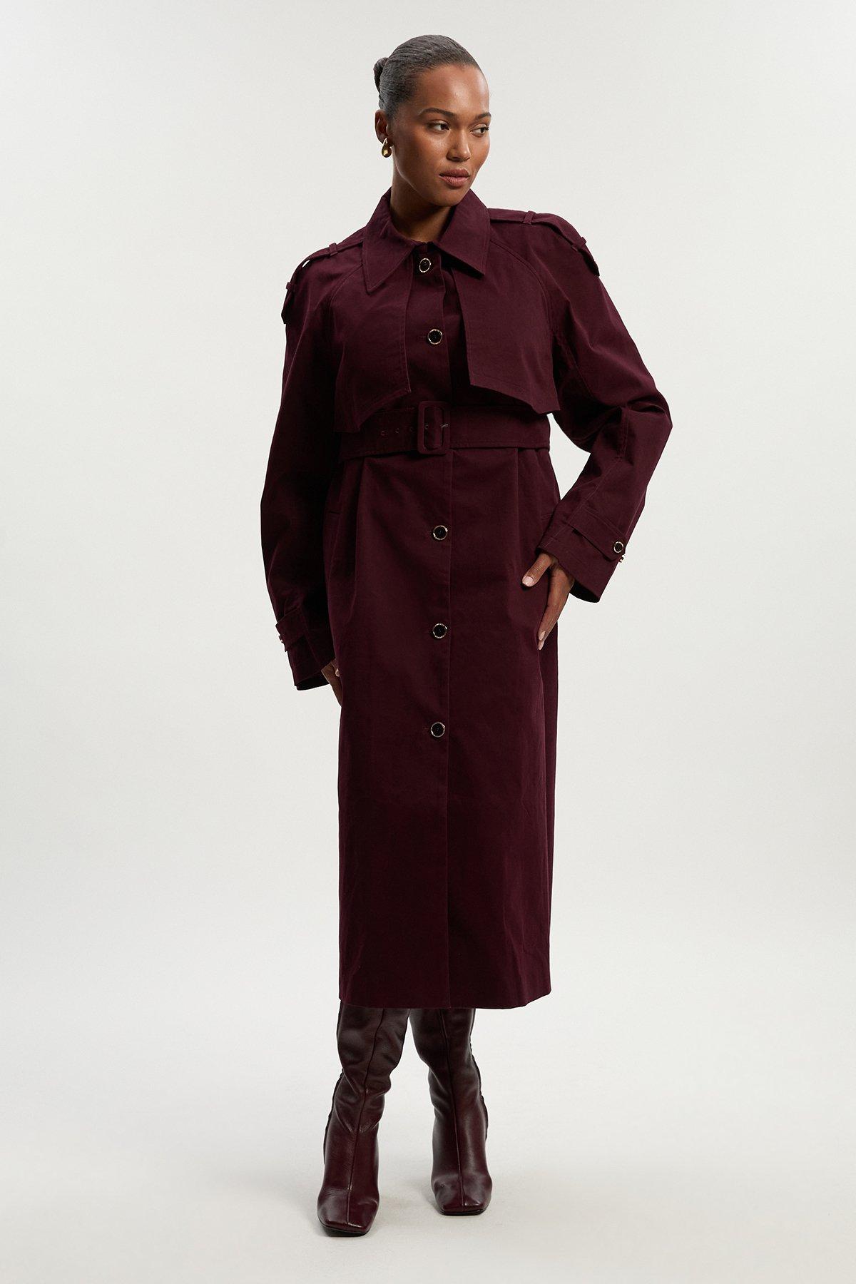 ジャケット・アウター layered trench coat SACAI | Two Toned Layered Short Trench Jacket | Women | Lane