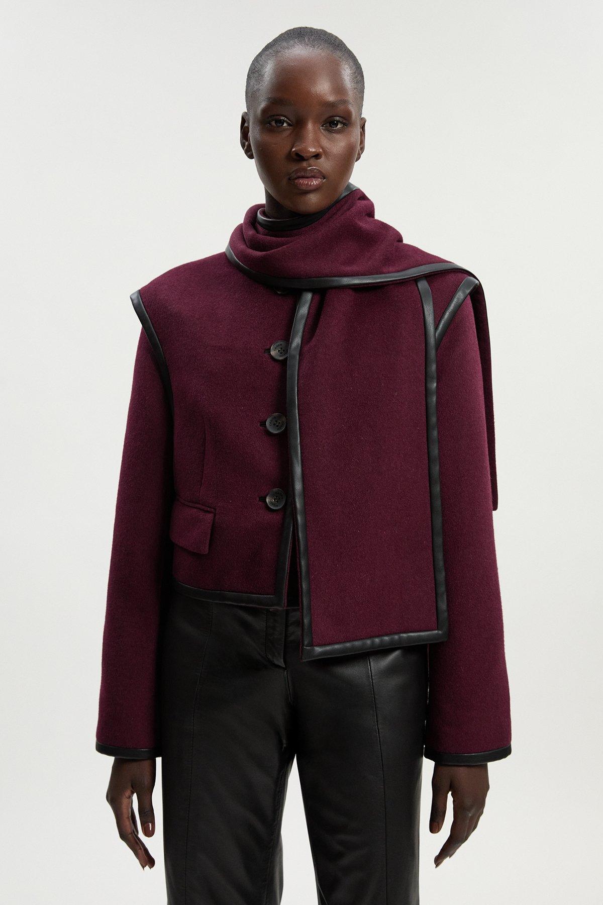 Italian Wool Military Button Up Midi Coat | Karen Millen
