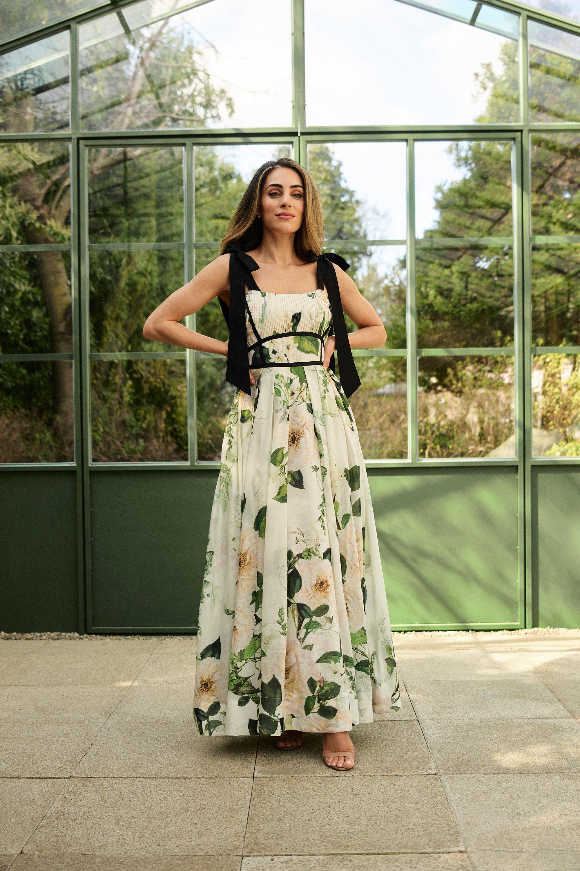 KAREN MILLEN* グリーン ローズ ツイル カラー マキシドレス bkk24908_green_xl?pdp.template