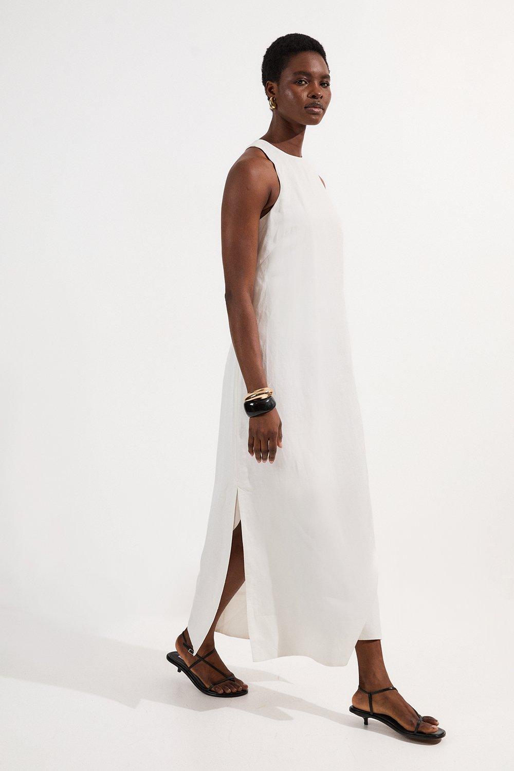 Crafted Cotton Embroidery Woven Maxi Dress | Karen Millen
