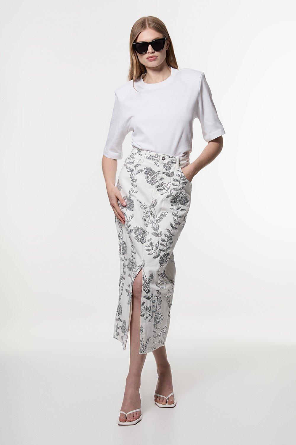Premium Linen Viscose Fluid Tailored Maxi Full Skirt | Karen