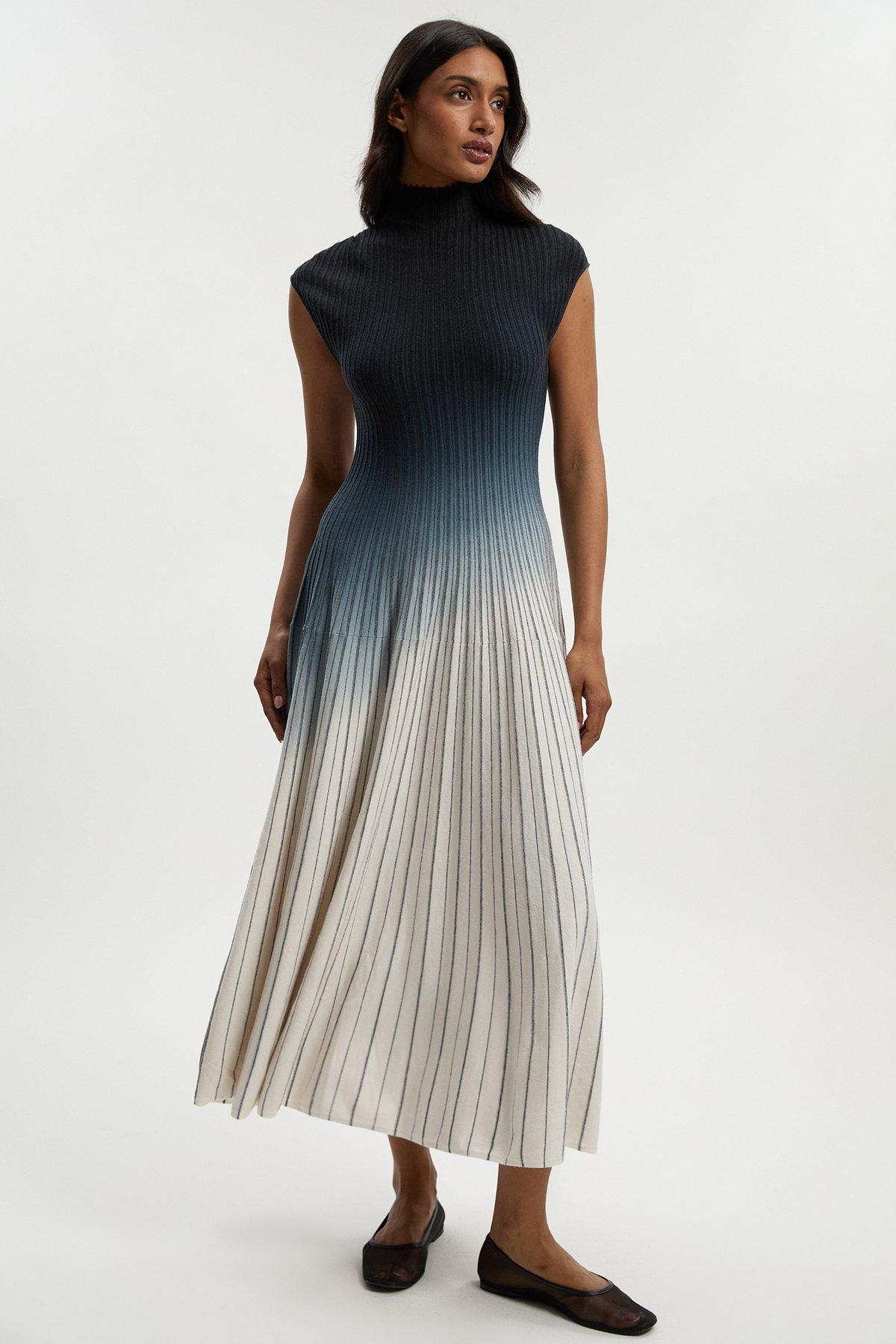 Premium Drape Knit Collared Dress | Karen Millen