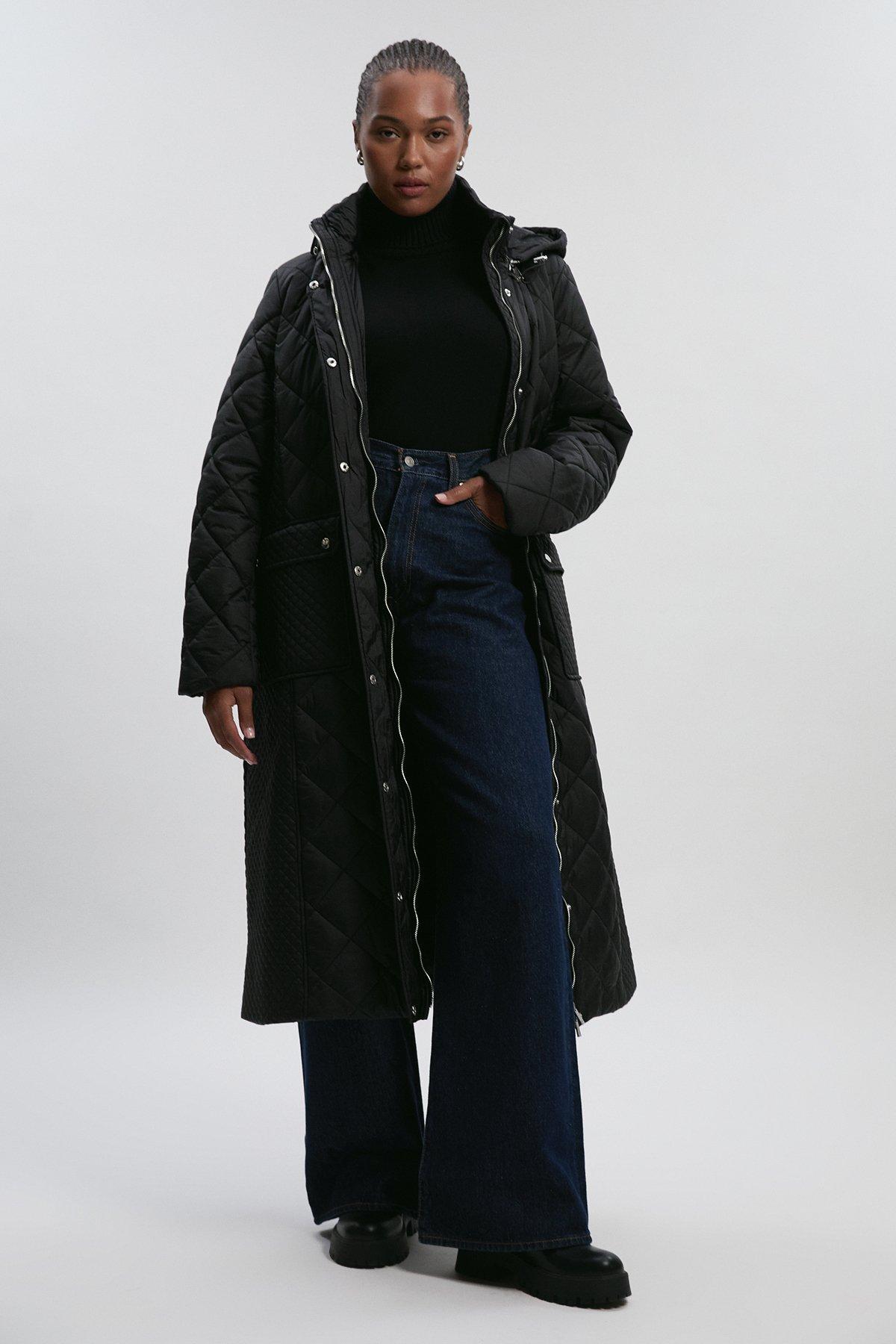 Tailored Wool Blend High Neck Belted Maxi Coat | Karen Millen