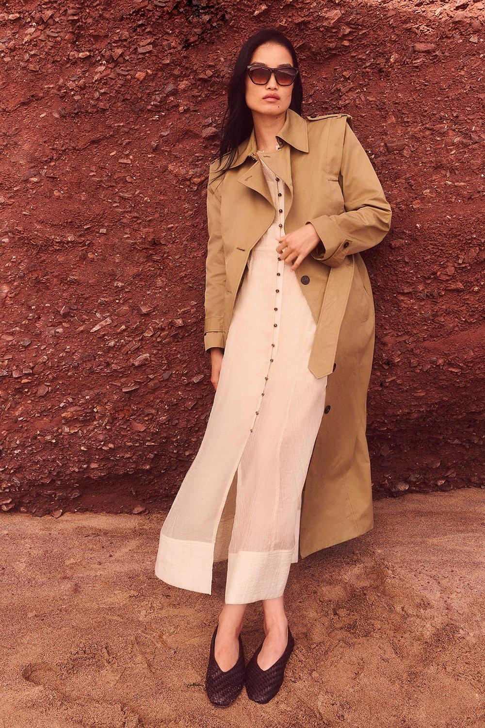 Linton Tweed Trench Coat | Karen Millen