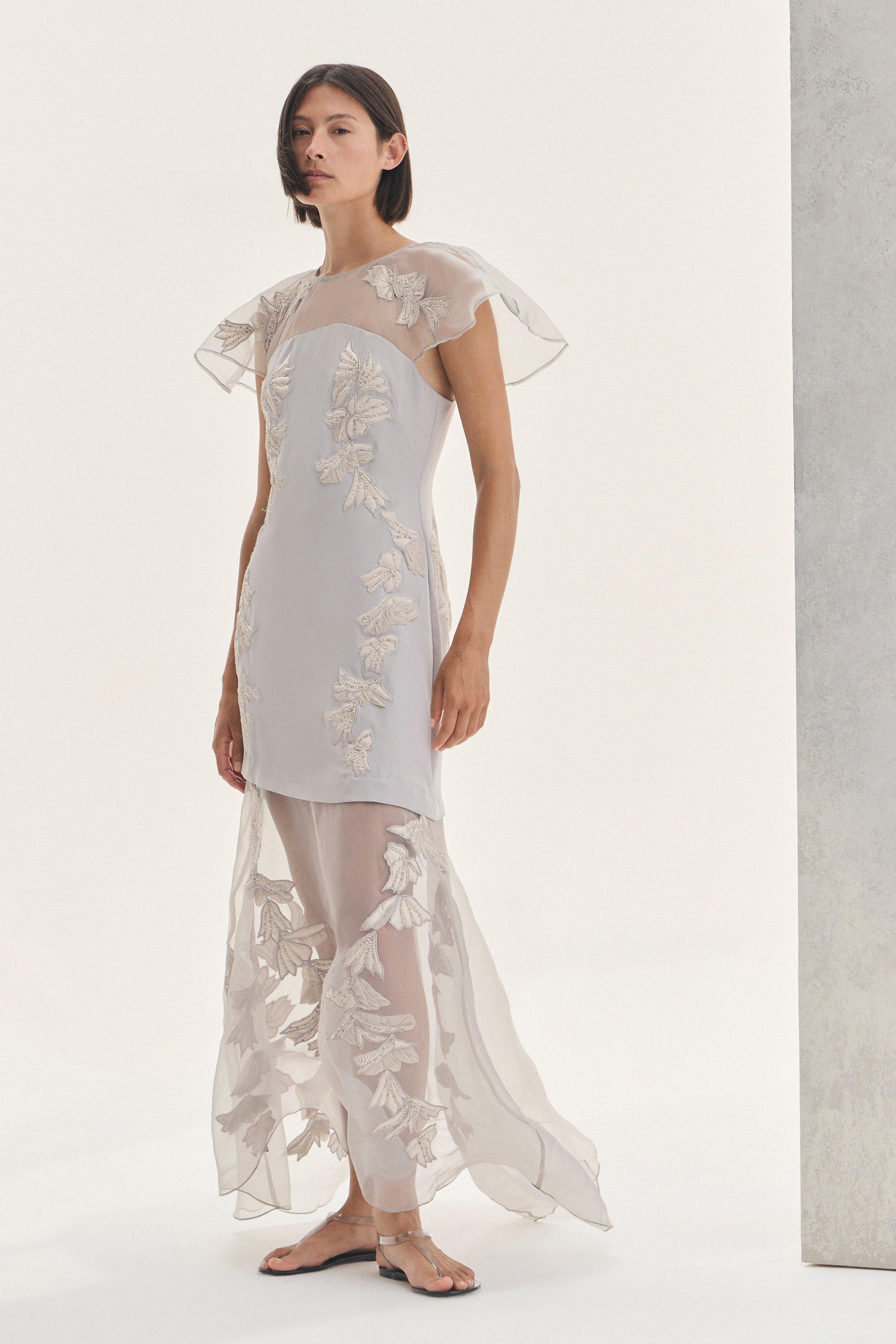 ◆KAREN MILLEN◆ シフォンスリーブ バンデージニット ドレス ◇KAREN MILLEN◇ シフォンスリーブ バンデージニット ドレス