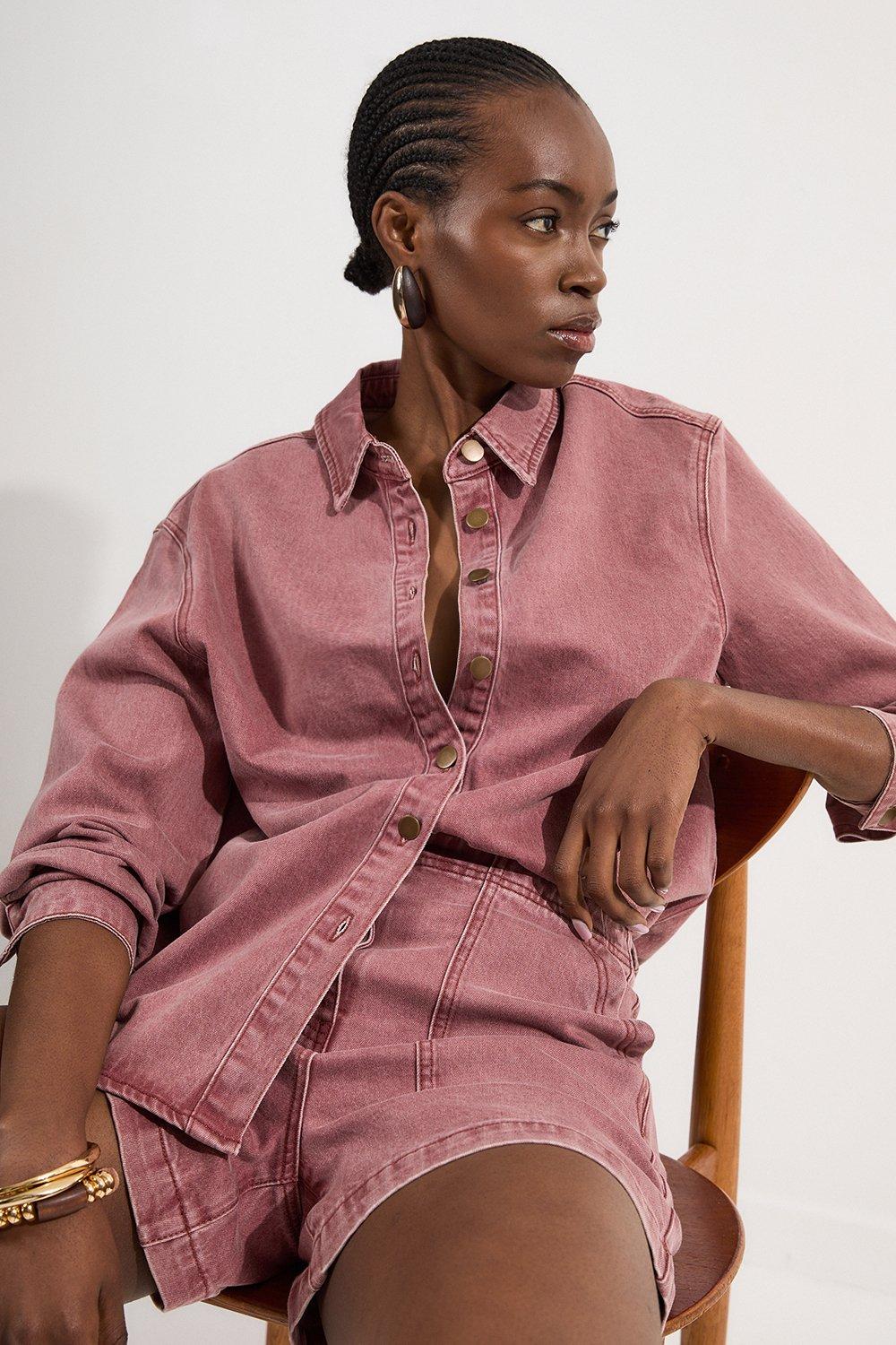 Plus Size Denim Woven Boxy Jacket | Karen Millen