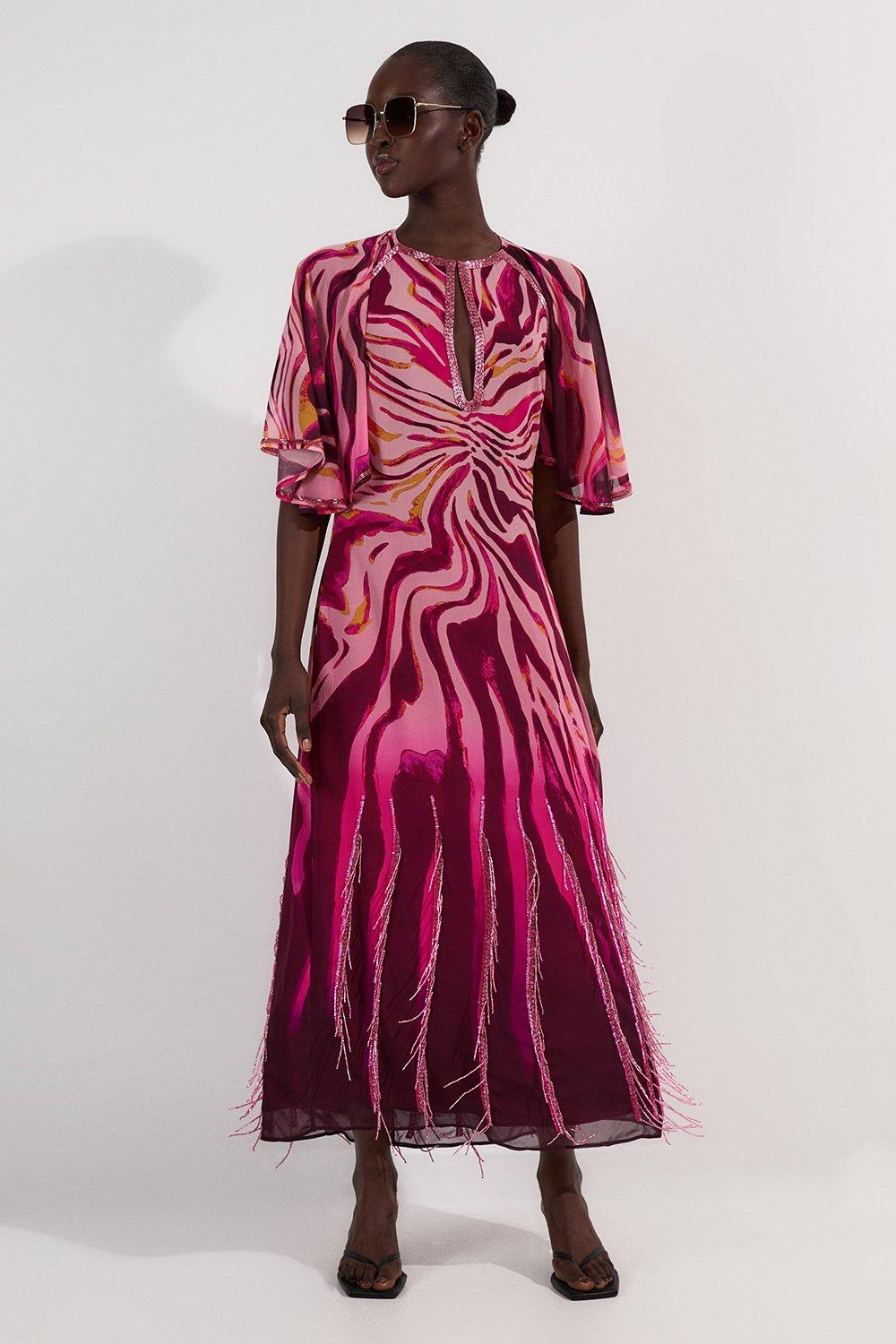 Metallic Taffeta One Shoulder Ruffle Full Skirt Tailored
