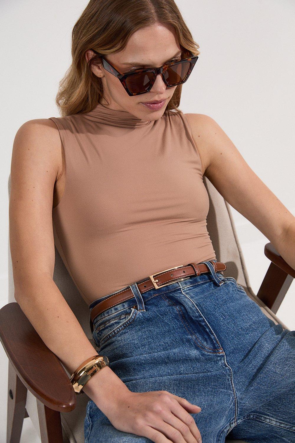 Embellished And Ponte Strappy Bodysuit | Karen Millen