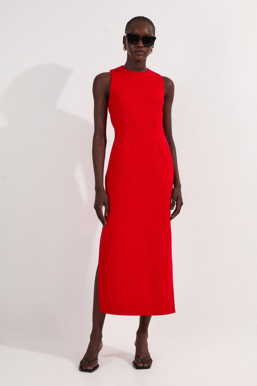 Diamante Trim Rose Floral Woven Maxi Dress | Karen Millen