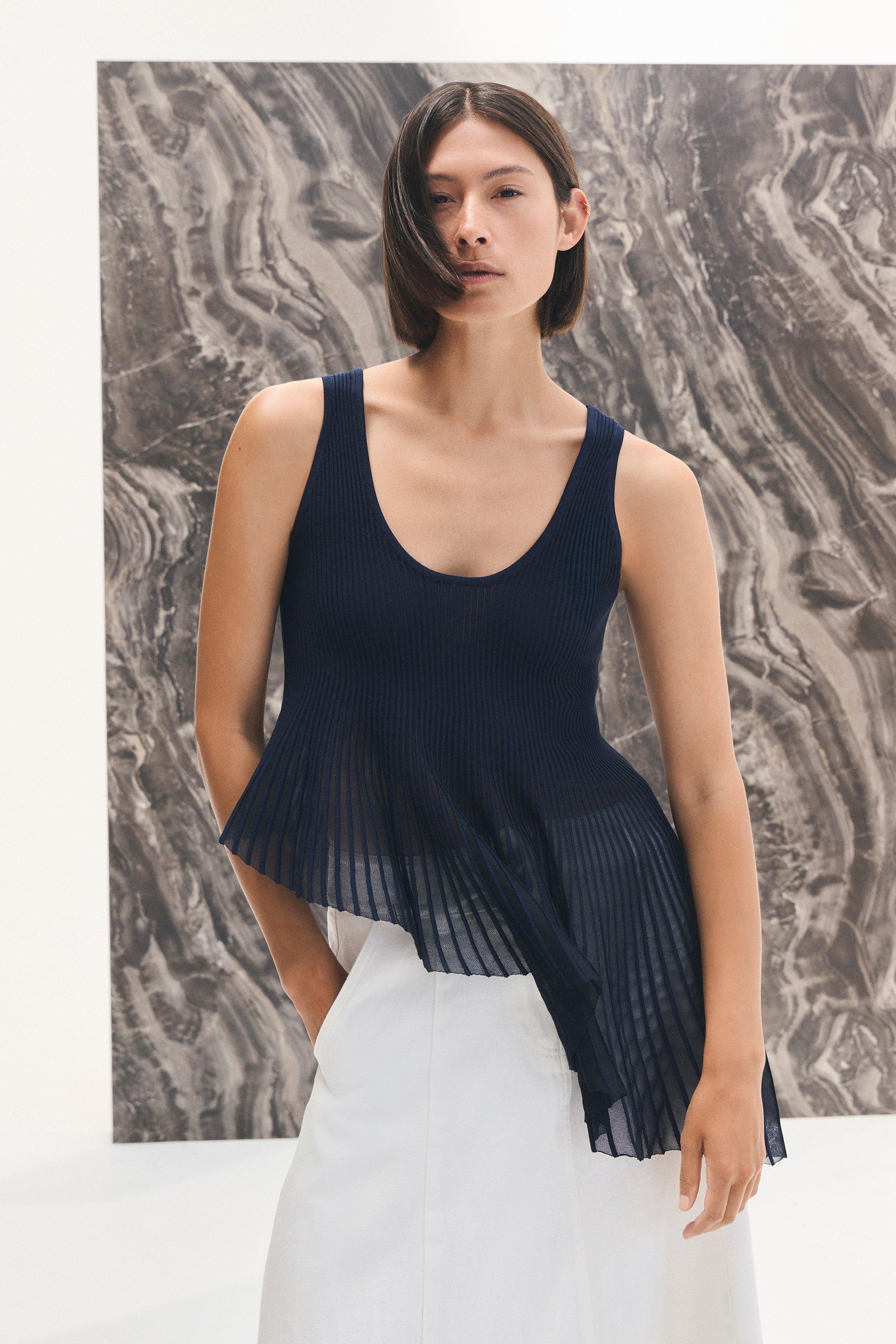 Foiled Bandage Bustier Knit Top | Karen Millen