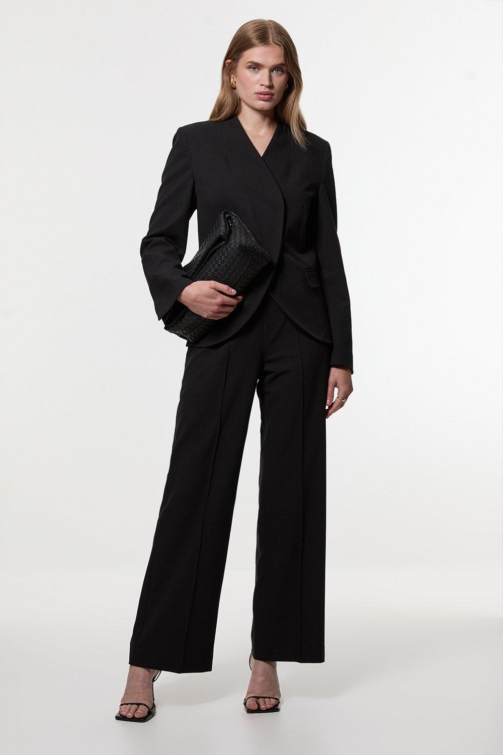 Metallic Faux Leather Wide Leg Pants | Karen Millen