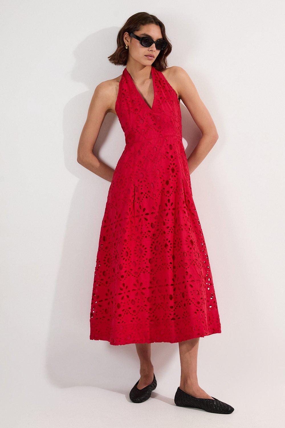 Premium Beaded Georgette Woven Maxi Dress | Karen Millen