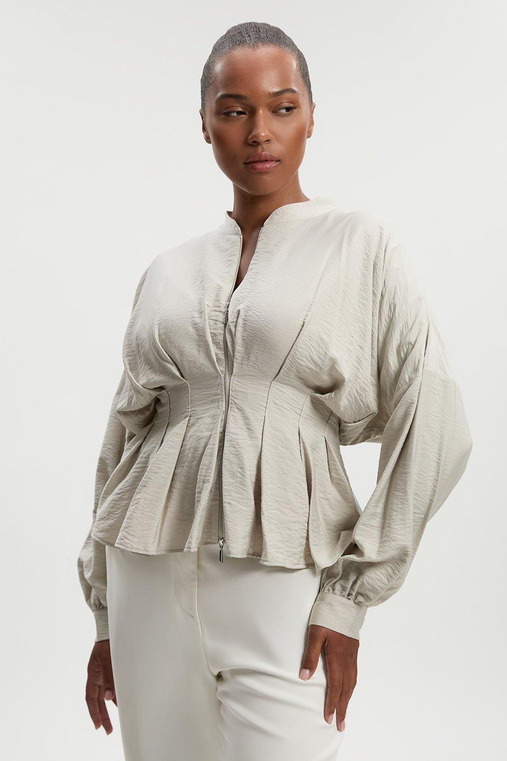 メゾンスペシャル Satin Peplum Jacket メゾンスペシャル Satin Peplum Jacket レディース