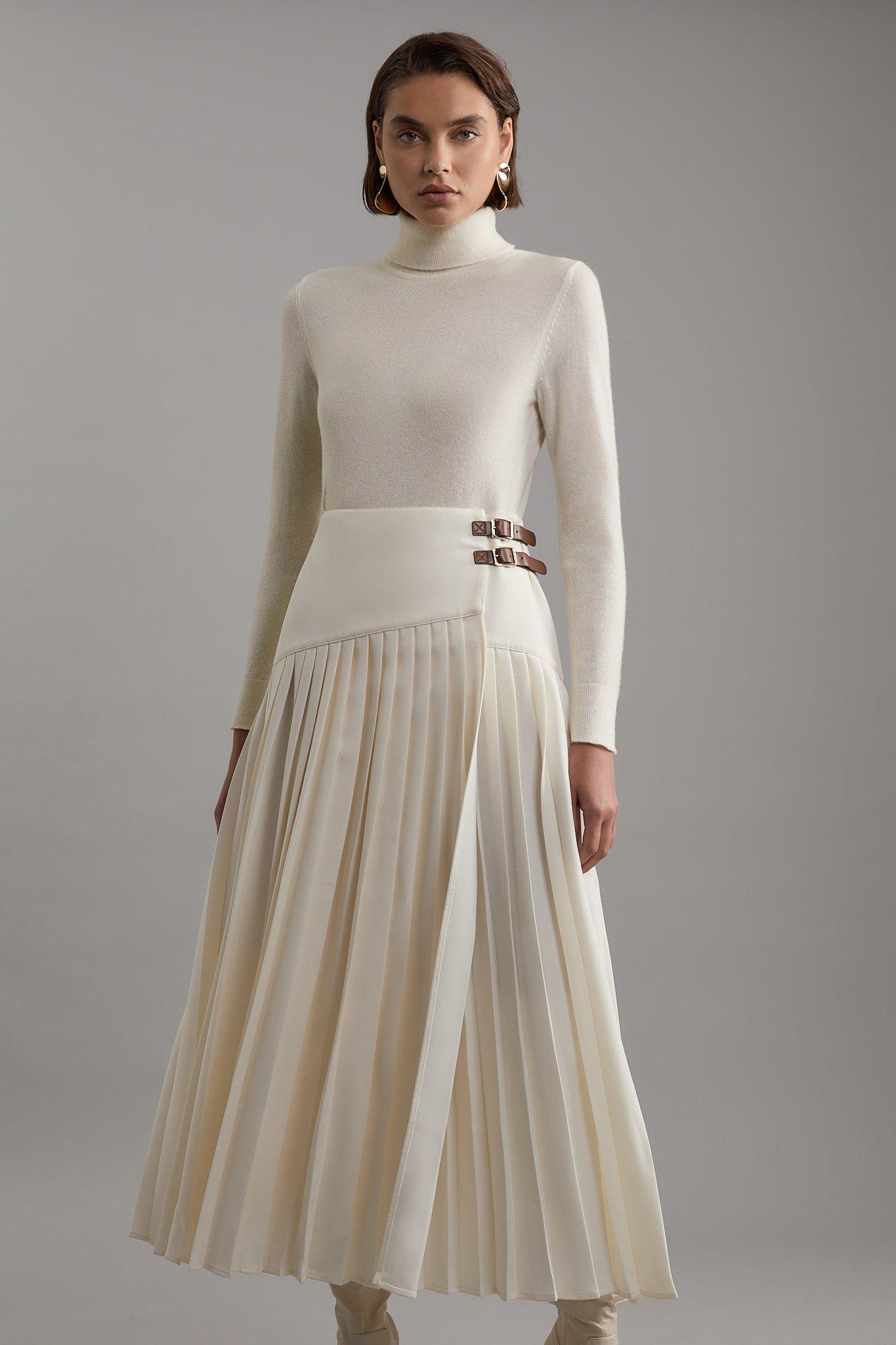 Karen Millen☆Tulle Layered Woven マキシスカート【UK発】 KAREN MILLEN Tulle Layered Woven Maxi Skirt in Ivory | endource
