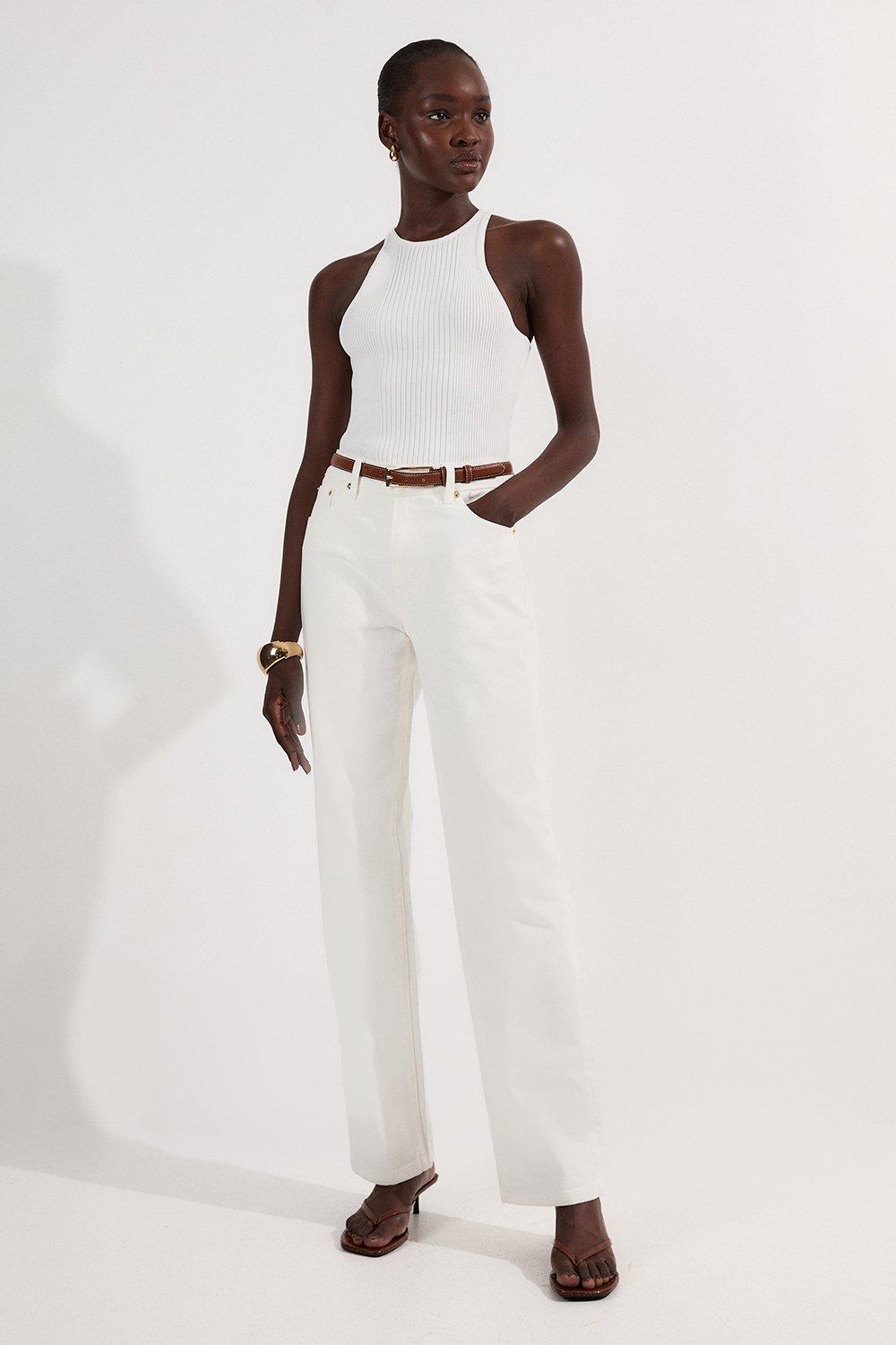【Norma Kamali】 Embellished high-riseスリムレギンス High Rise Slim Leg Embellished Jeans | Karen Millen