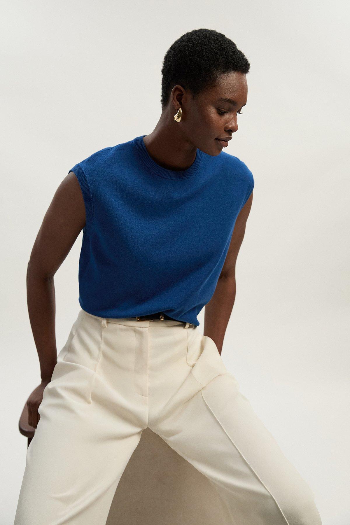 Slinky Viscose Jacquard Knit Cowl Neck Top | Karen Millen
