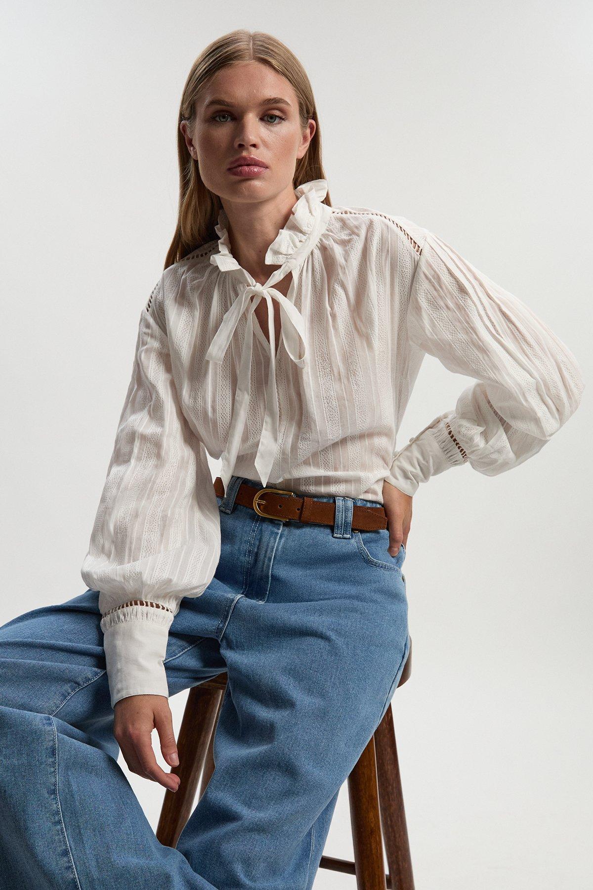 極美品 25ss トゥジュー LINEN CLOTH Ruffle Shirt 3995 Cascade Ruffle Shirt – J.P. & Mattie