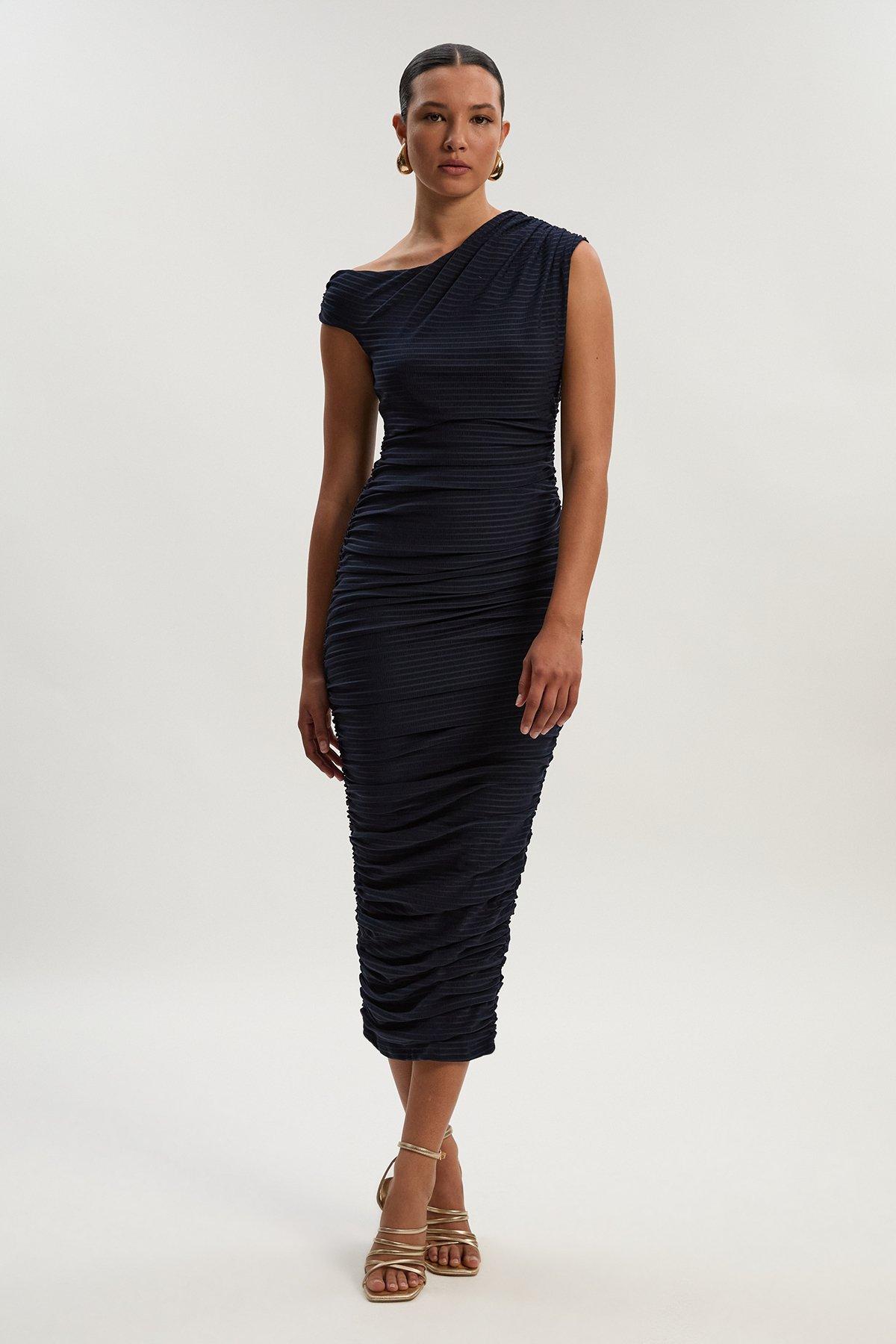 Archive Collection - Bow Detail One Shoulder Crepe Woven