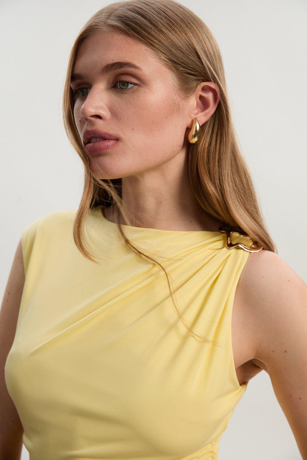 Figure Form Bandage Cross Front Knit Top | Karen Millen