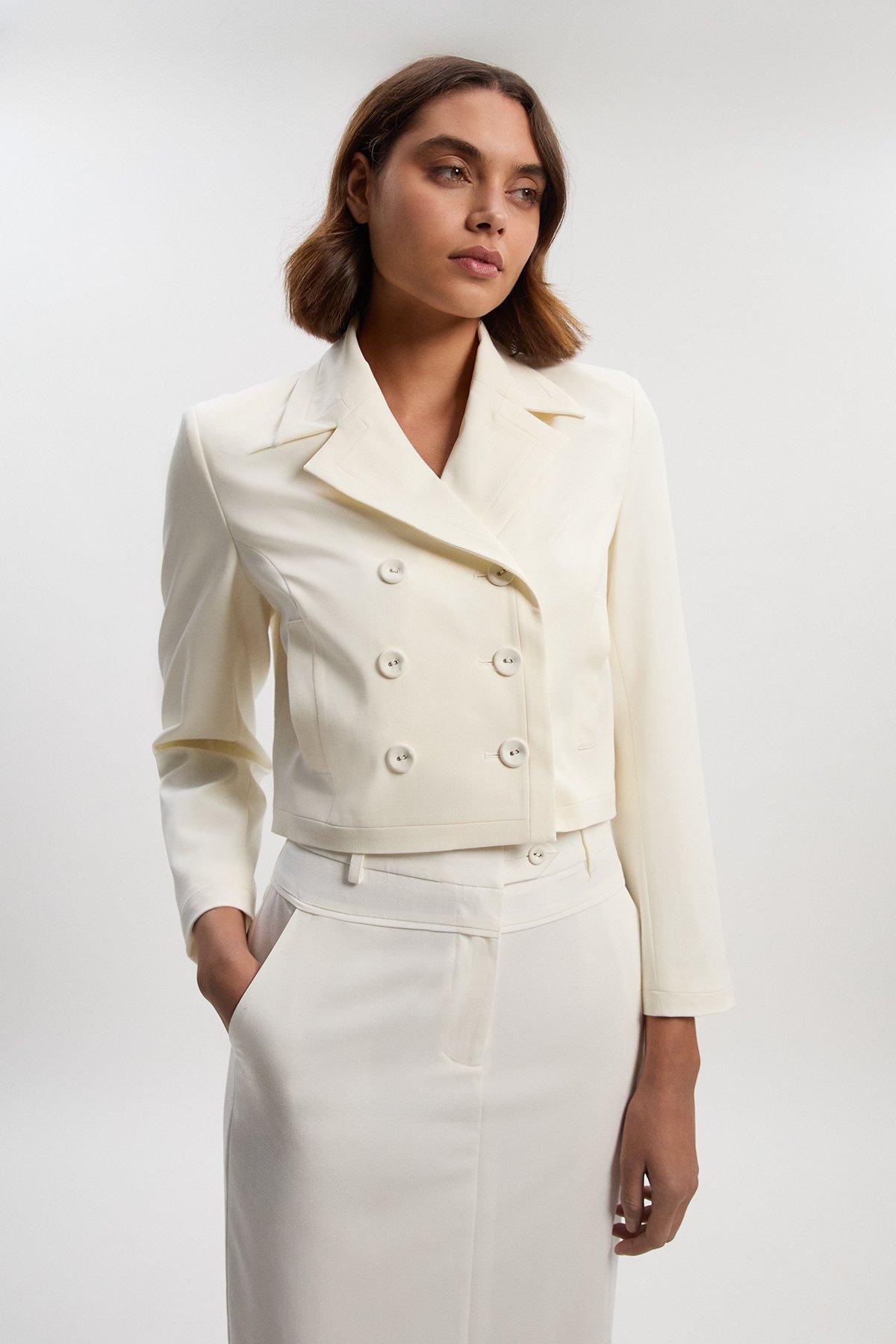 ジャケット・アウター Double Satin Tailored Tie Locken Jacket Double Satin Tailored Tie Locken Jacket