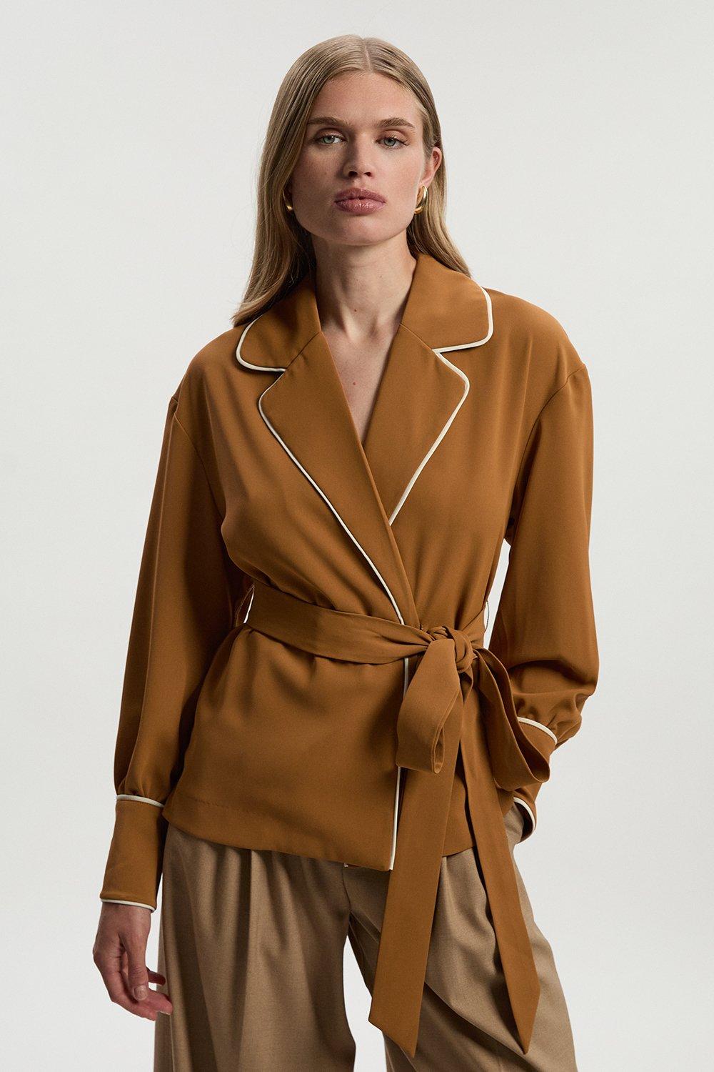 Plus Size Viscose Blend Knit Peplum Jacket | Karen Millen