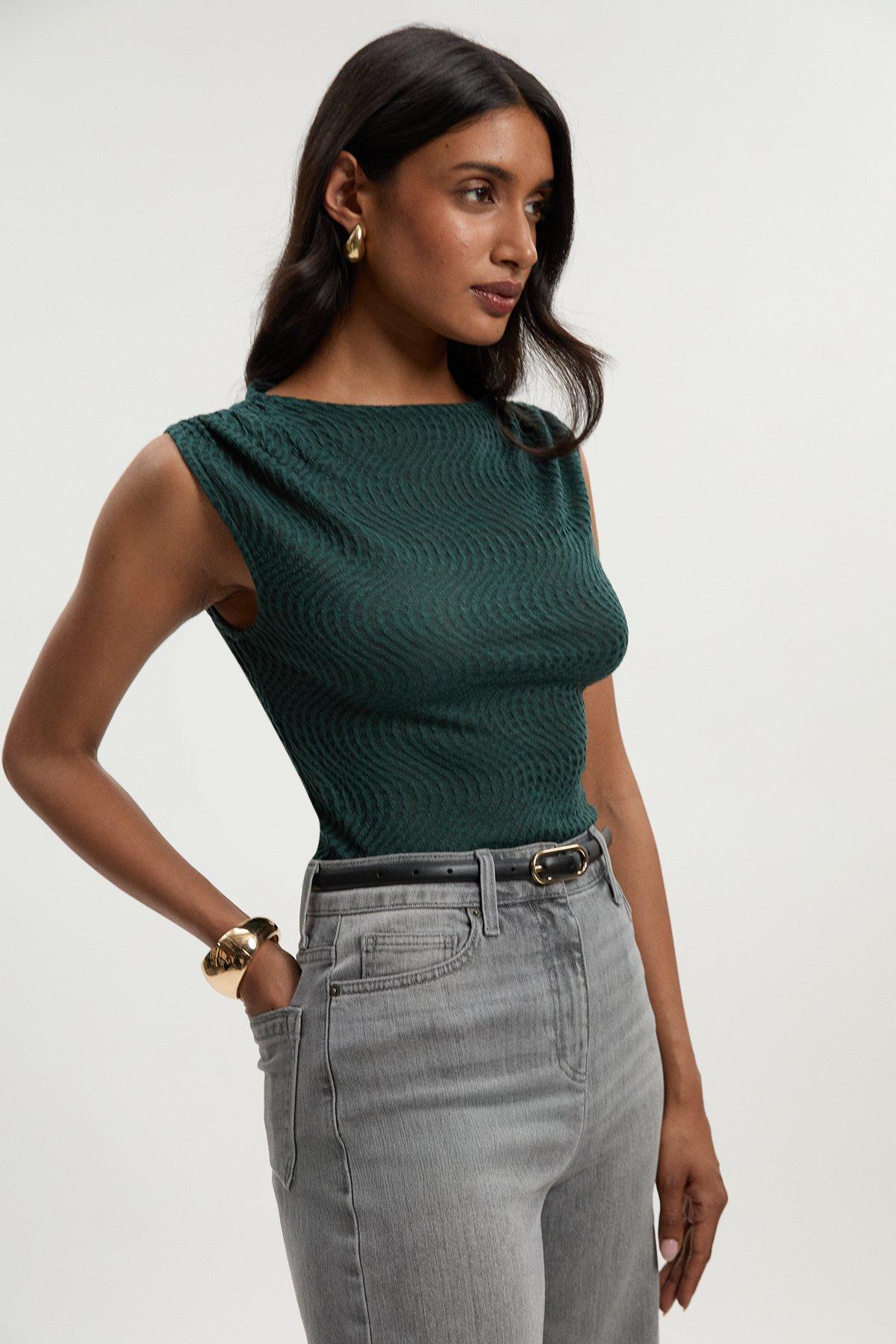 Figure Form Bandage Textured Knit Halter Top | Karen Millen