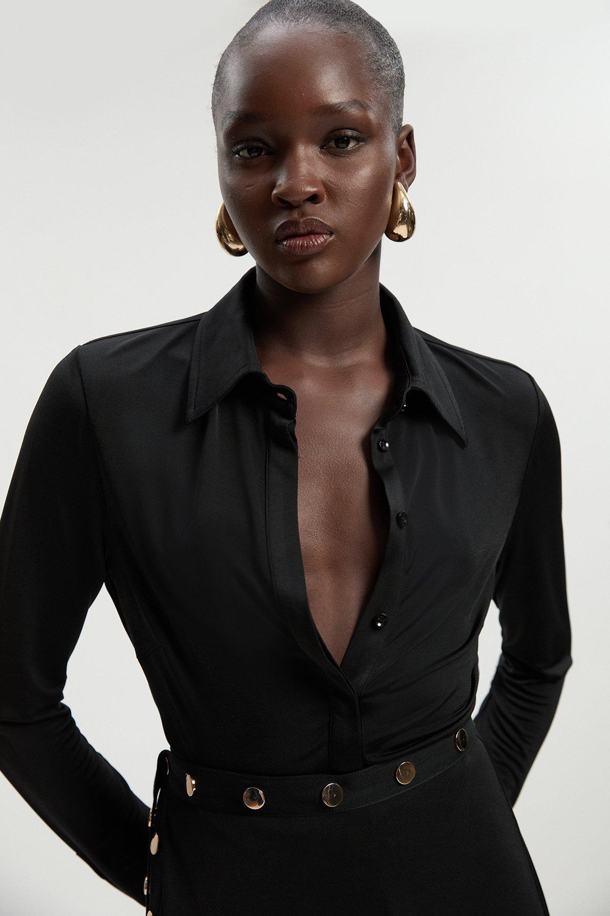 Embellished Denim Shirt | Karen Millen