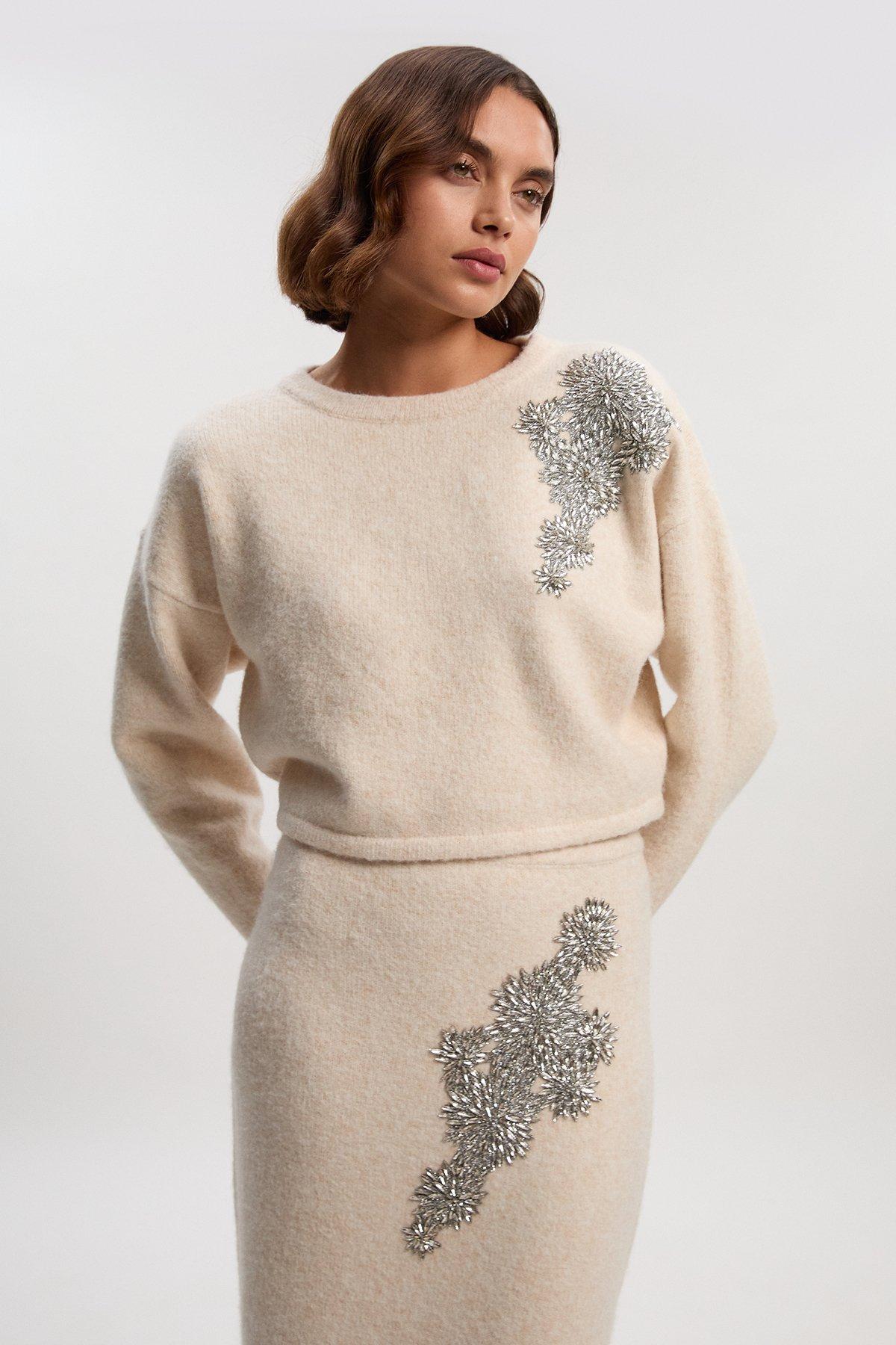 Lydia Millen Soft And Cosy Cable Knit Off The Shoulder