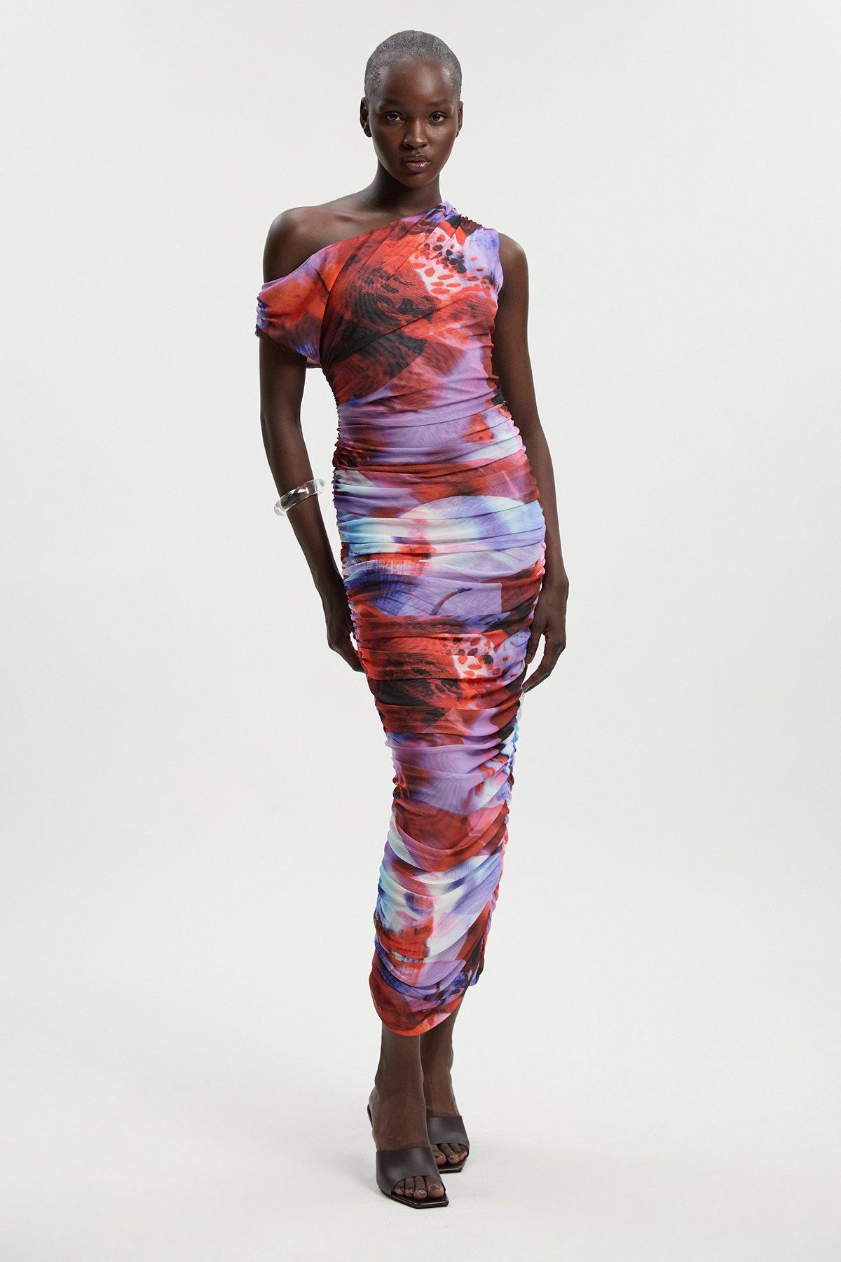 Floral Applique Woven Strappy Woven Maxi Dress | Karen Millen