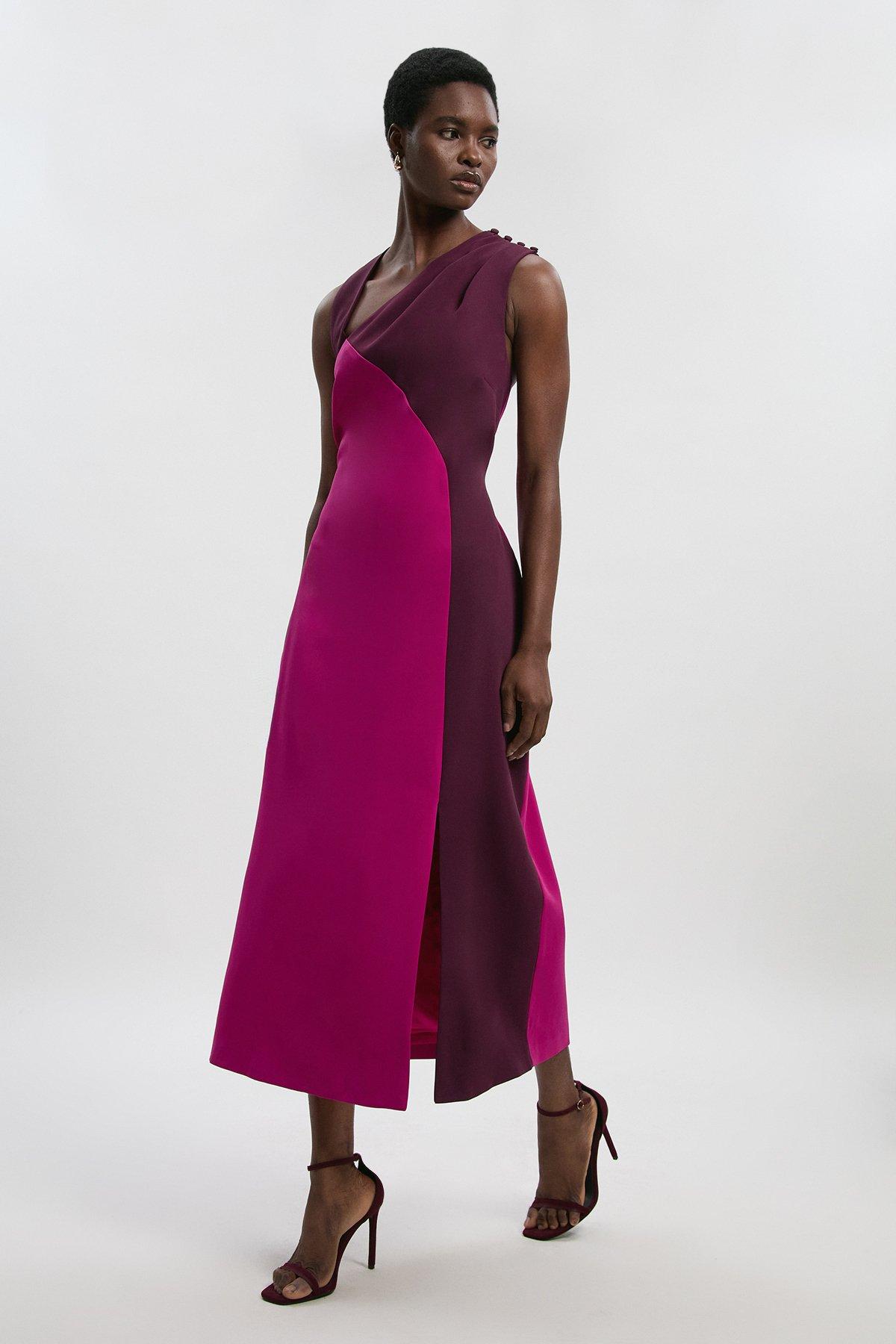 Guipure Lace High Neck Woven Midi Dress | Karen Millen