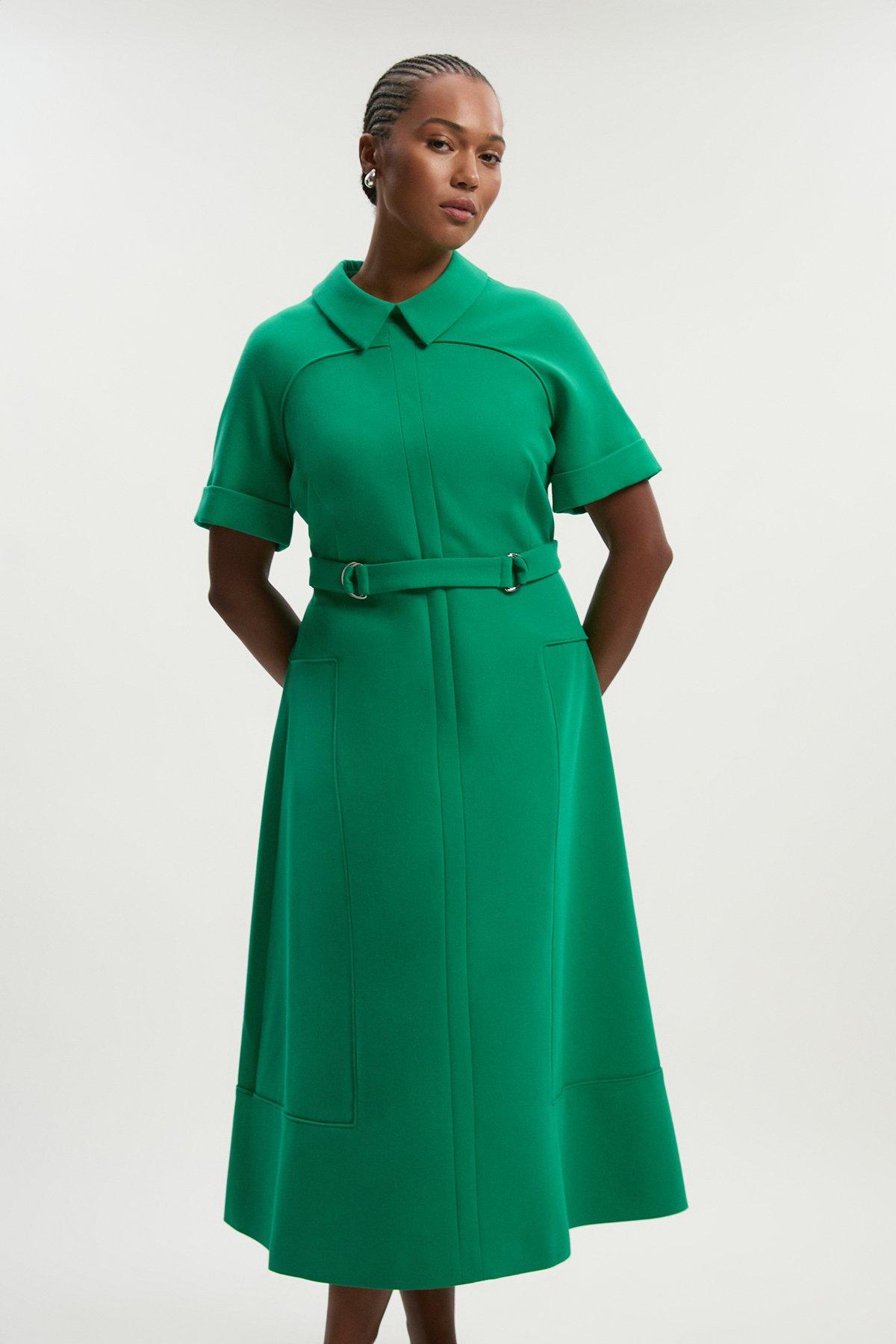 Paisley Printed Morocain Woven Midi Shirt Dress | Karen Millen