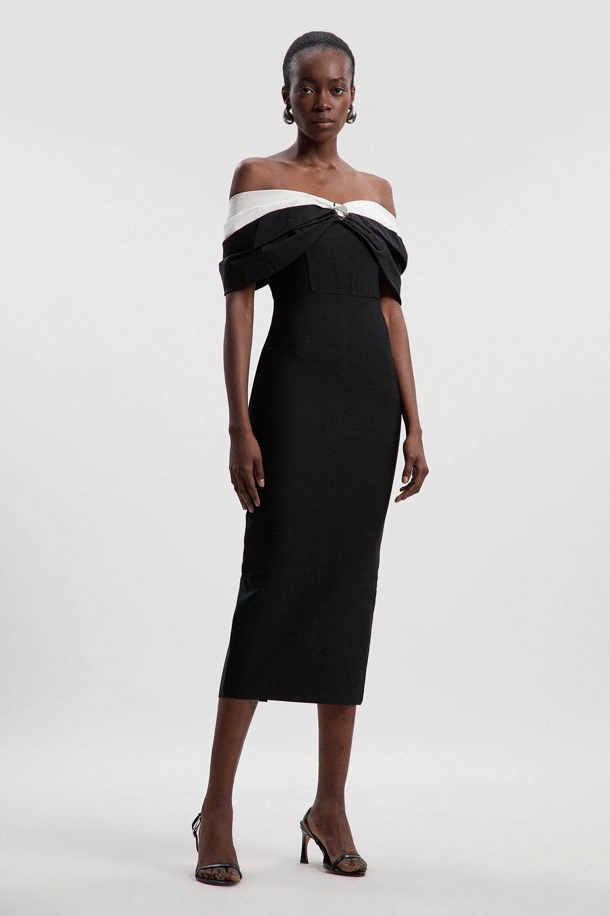 Mirrored Floral Print Pleated Woven Maxi Dress | Karen Millen