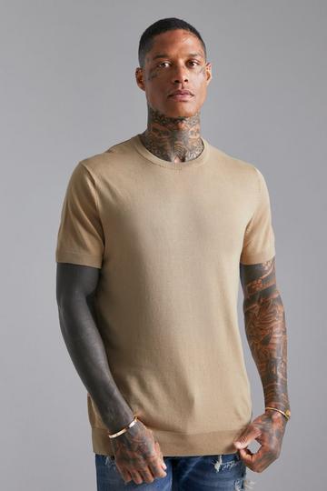 Basic Knitted T-Shirt camel