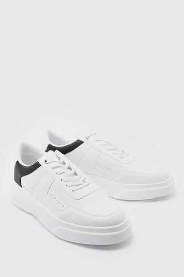 Back Panel Faux Leather Smart Trainers black