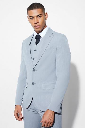 Skinny Single Breasted Suit Jacket grey