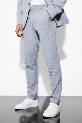 Slim Fit Jersey Suit Pants - Gray - Men