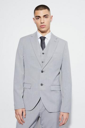 Slim Single Breasted Suit Jacket grey
