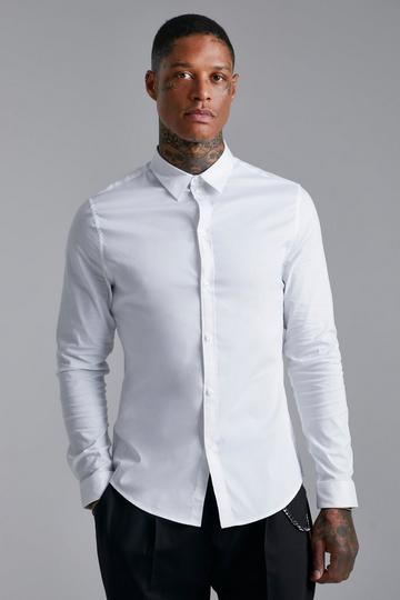 White Long Sleeve Slim Shirt