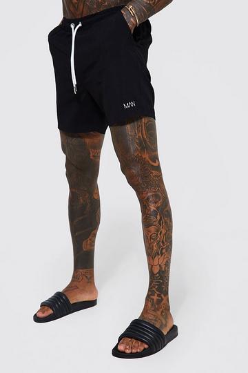 Black Original Man Mid Length Swim Shorts