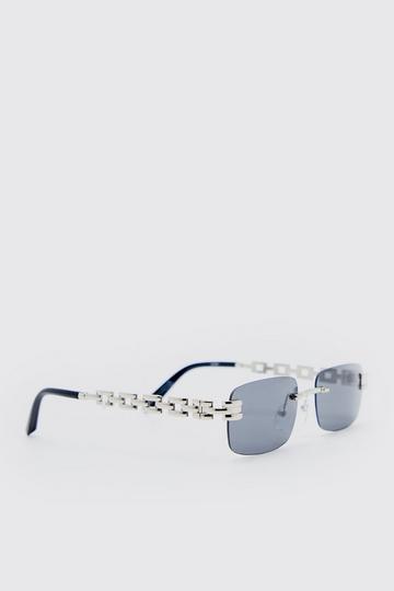 Metal Chain Frameless Sunglasses black