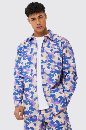 Ripstop Camo Cargo Overshirt lilac