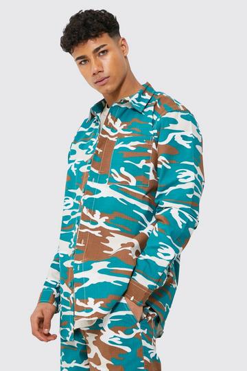 Khaki Ripstop Camo Cargo Overshirt