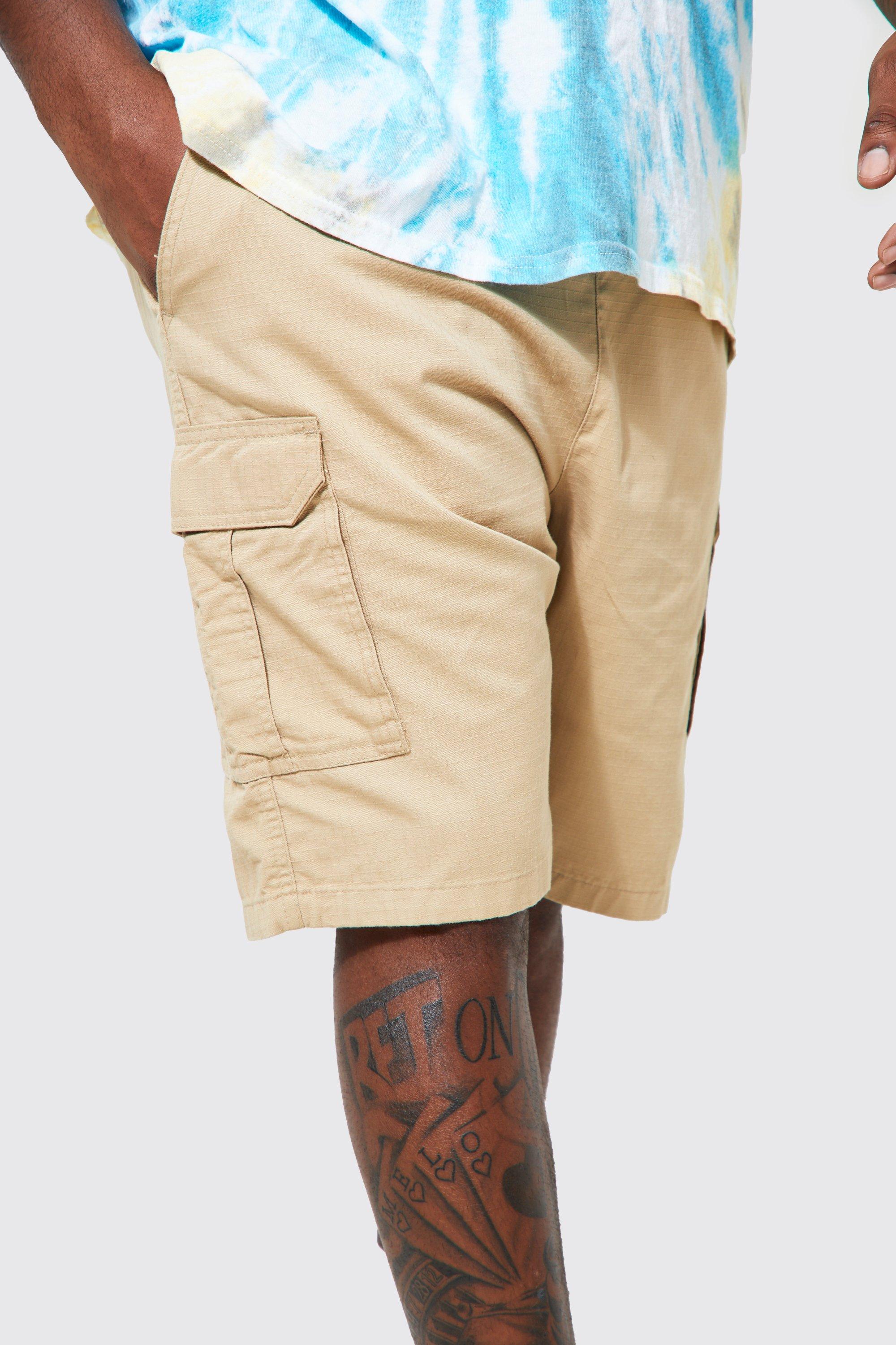 Expandable waist hot sale cargo shorts