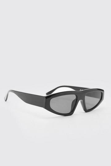 Plastic Angled Flat Top Sunglasses black