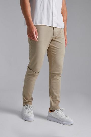 Stone Beige Tall Skinny Fit Chino Trousers