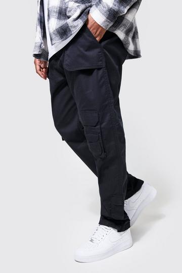 Men's black cargo pants | black cargos | boohoo UK