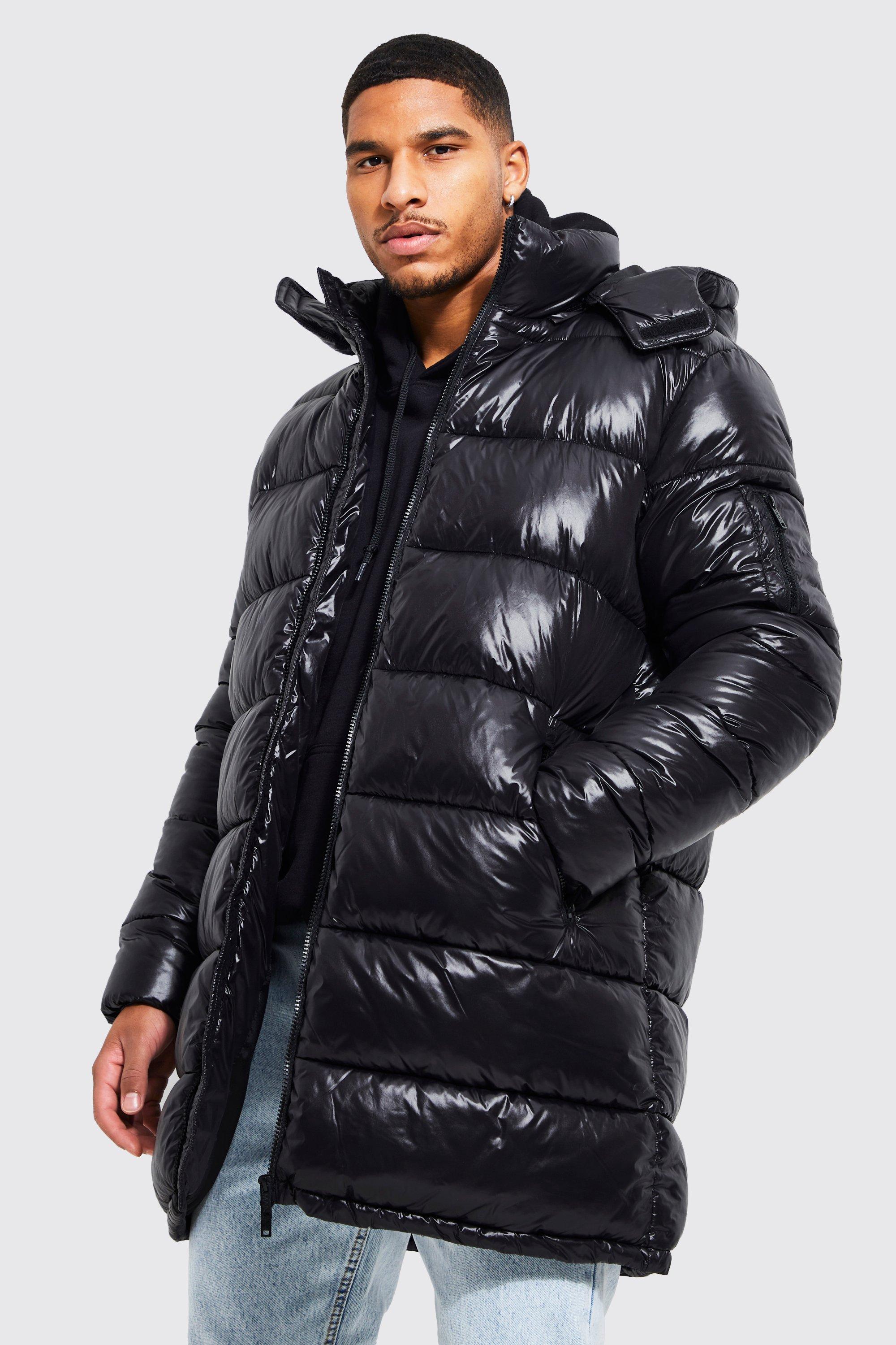 Men's high shine puffer jackets | boohoo UK